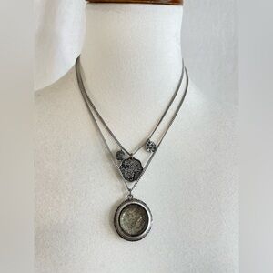 Nine West Vintage America Layered Multi-Strand Pendant Necklace – Boho Silver